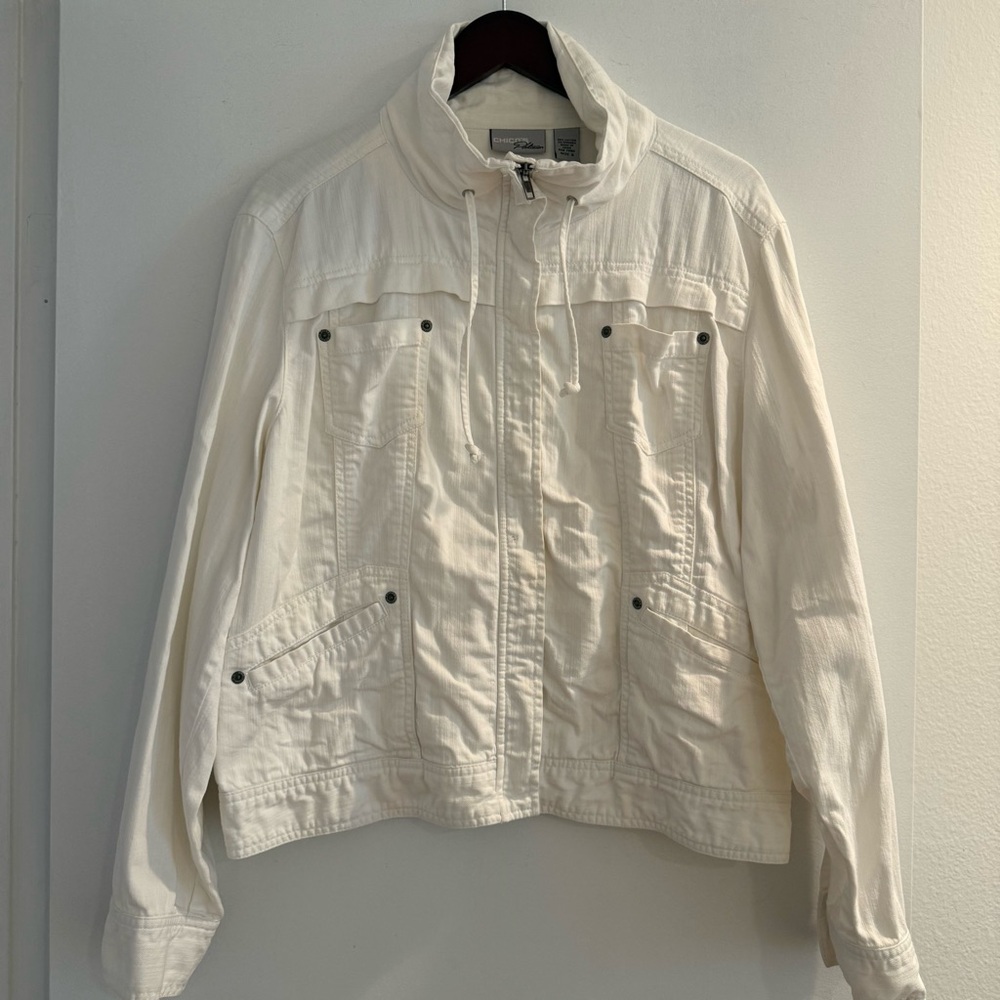 CHICO’S White Denim Jacket